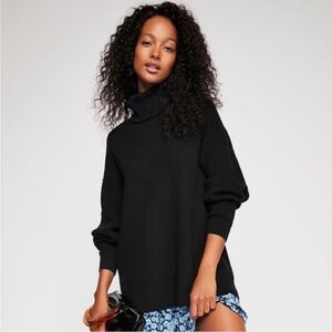 Free People Softly Structured Tunic Turtle Neck Sweater